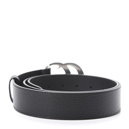 Gucci Textured Dollar Calfskin Nickel Double G 40mm Belt 100 40 Black 2 of 5