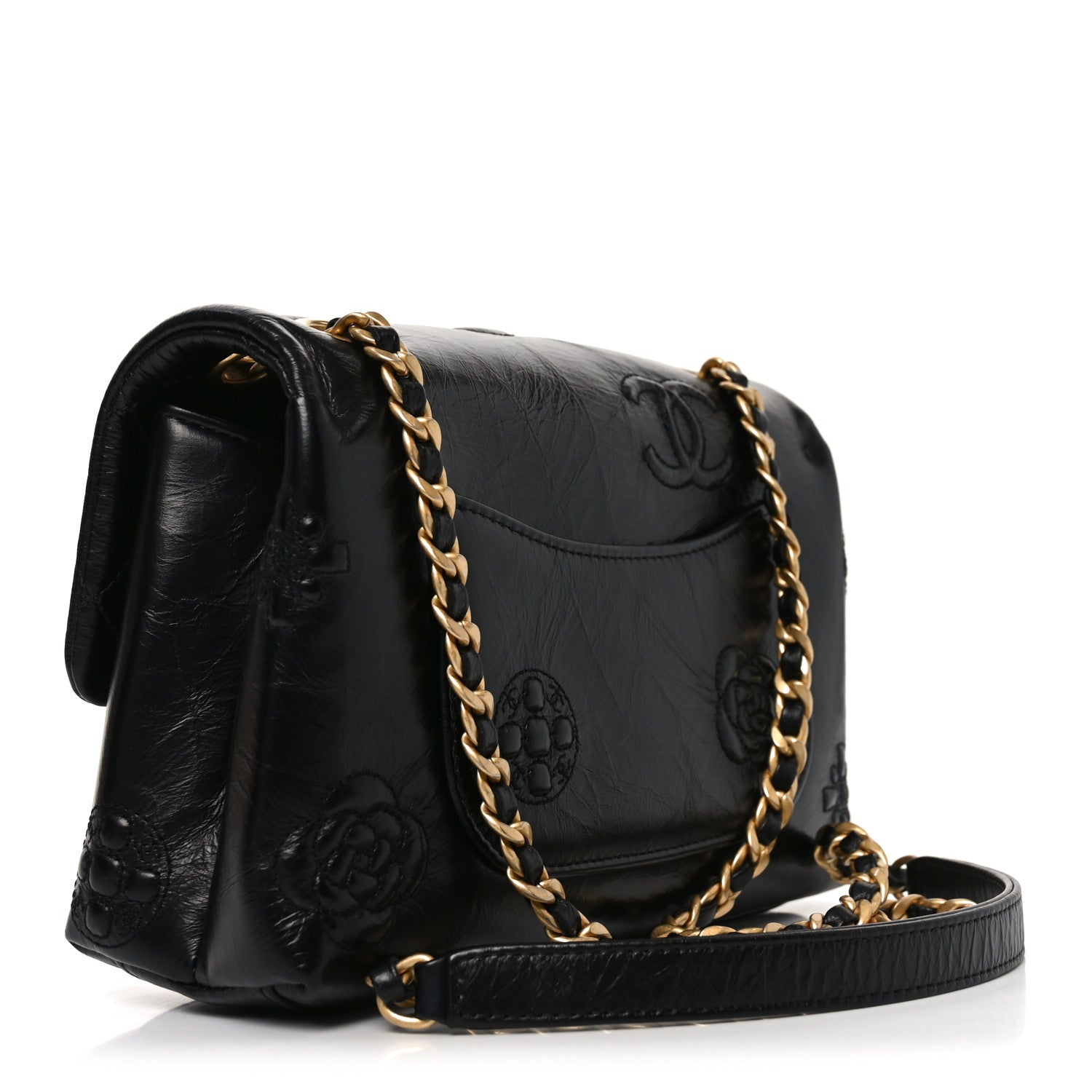 Chanel Crumbled Calfskin Embossed Flap Black 3 of 11