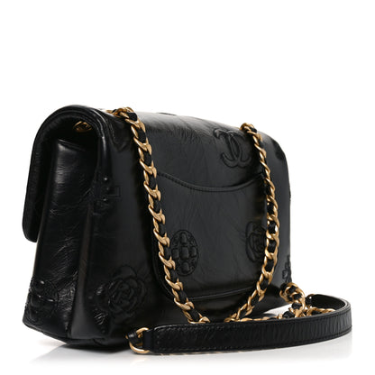 Chanel Crumbled Calfskin Embossed Flap Black 3 of 11