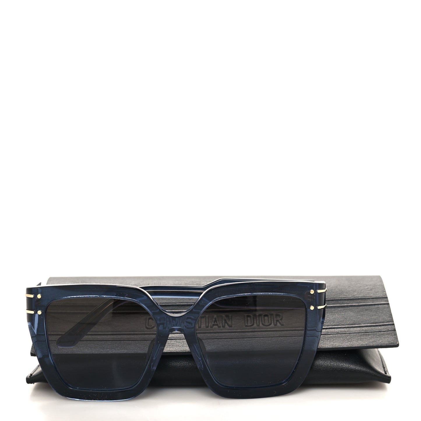 Acetate Diorsignature S10F Square Sunglasses Transparent Blue