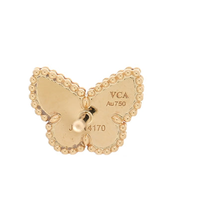 Van Cleef & Arpels 18K Yellow Gold Mother of Pearl Sweet Alhambra Butterfly Earrings 4 of 5