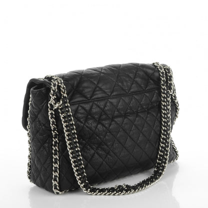 Chanel Washed Lambskin Quilted Maxi Chain Around Flap Black 3 of 8
