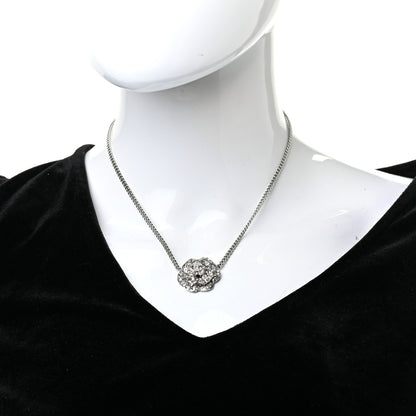 Chanel Strass CC Camellia Necklace Silver 2 of 5