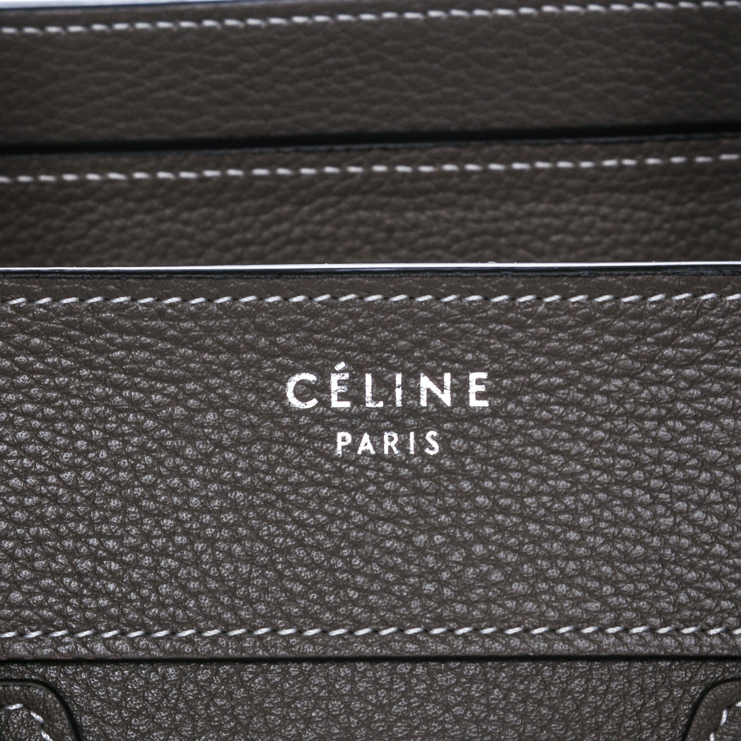 Celine Drummed Calfskin Micro Luggage Souris 6 of 8