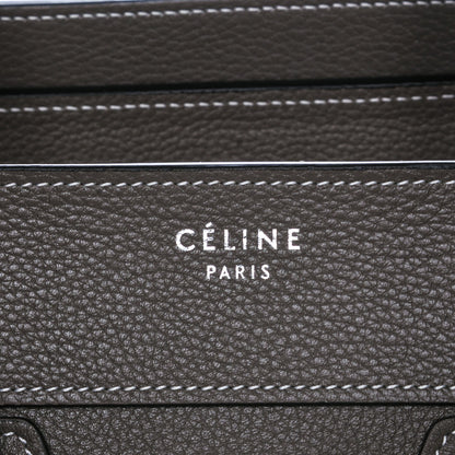 Celine Drummed Calfskin Micro Luggage Souris 6 of 8