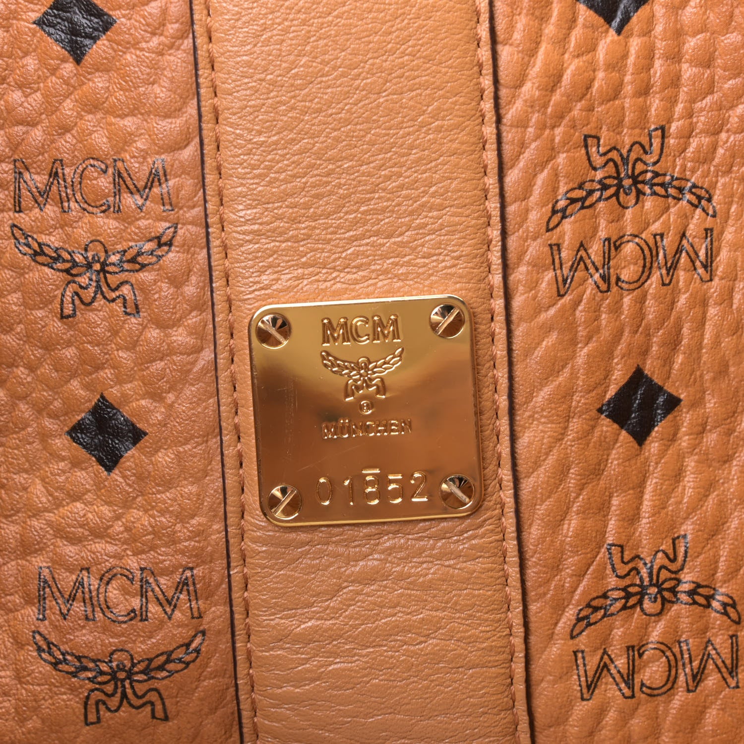 MCM Visetos Large Liz Reversible Shopper Tote Cognac 5 of 5