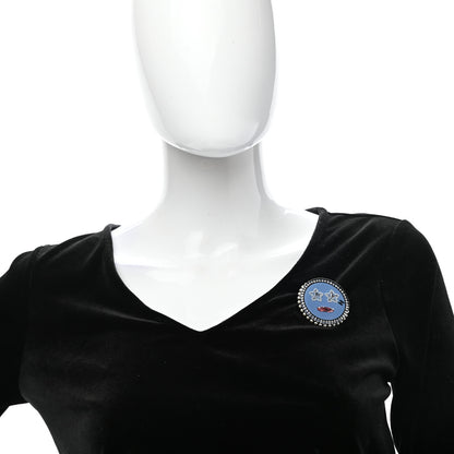 Chanel Metal Resin Pearl Emoji Brooch Purple Silver 2 of 6