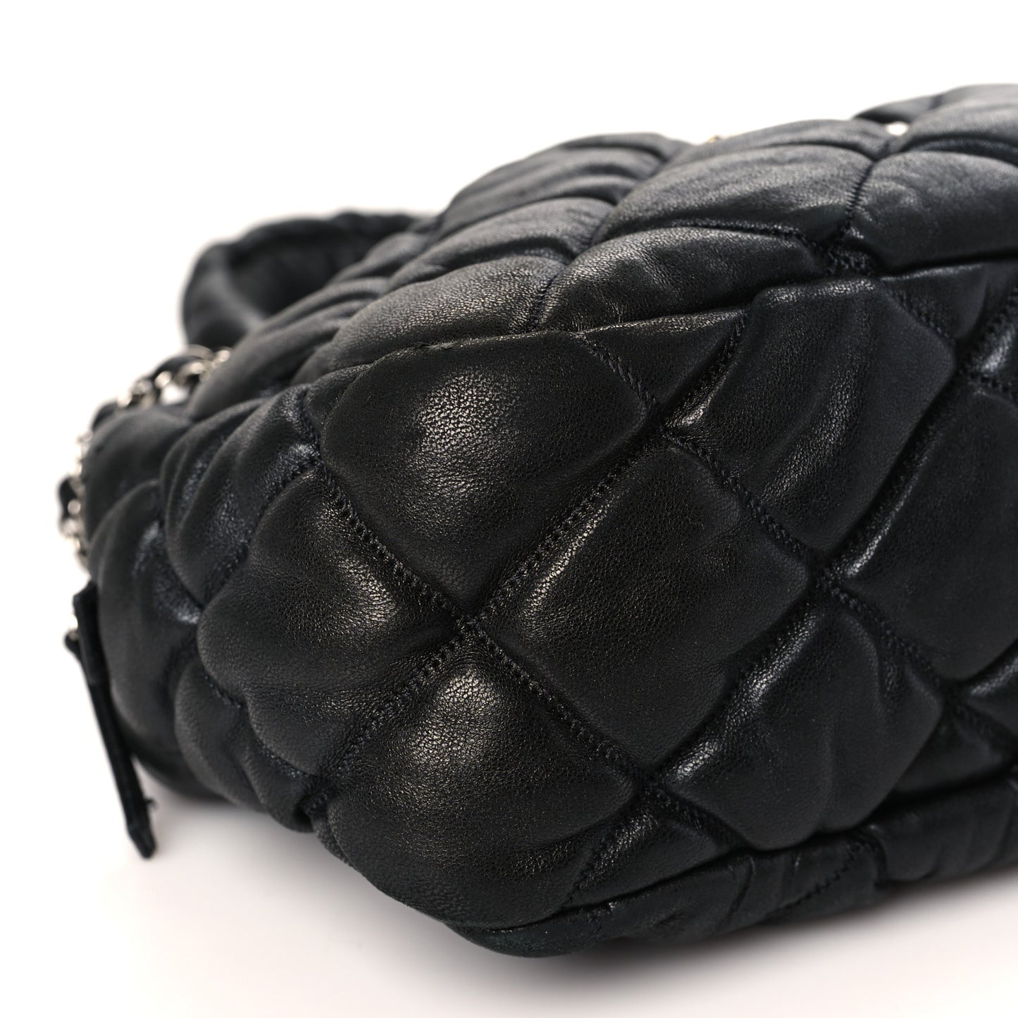 Lambskin Bubble Quilt Camera Case Black