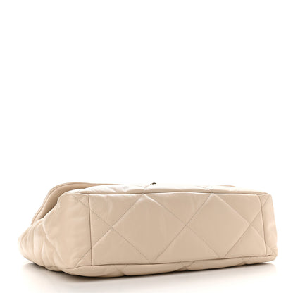 Chanel Goatskin Quilted Maxi Chanel 19 Flap Beige 4 of 9