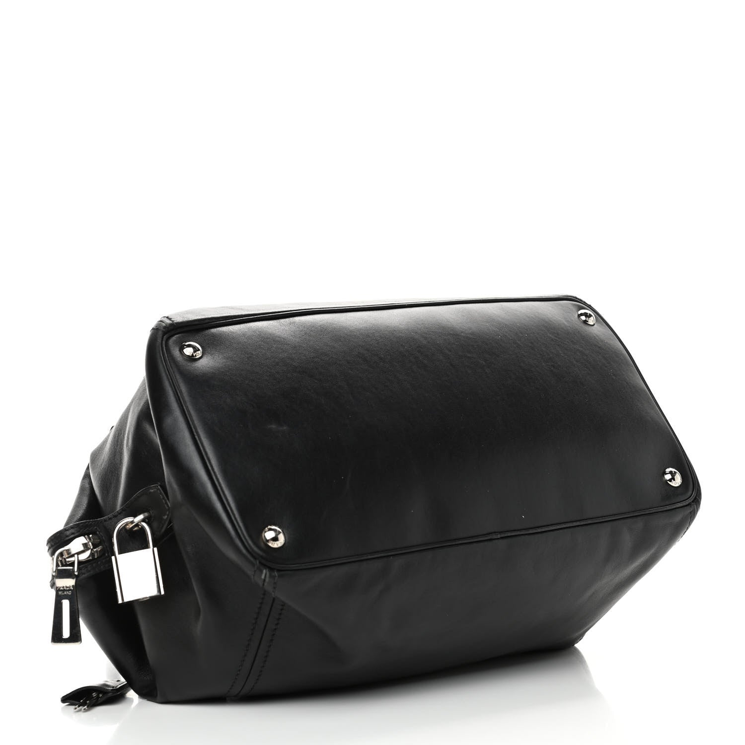 Prada Soft Calf Large Shoulder Bag Black 3 of 5