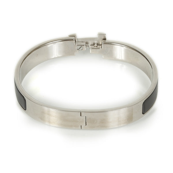 Enamel Narrow Clic Clac H Bracelet Black