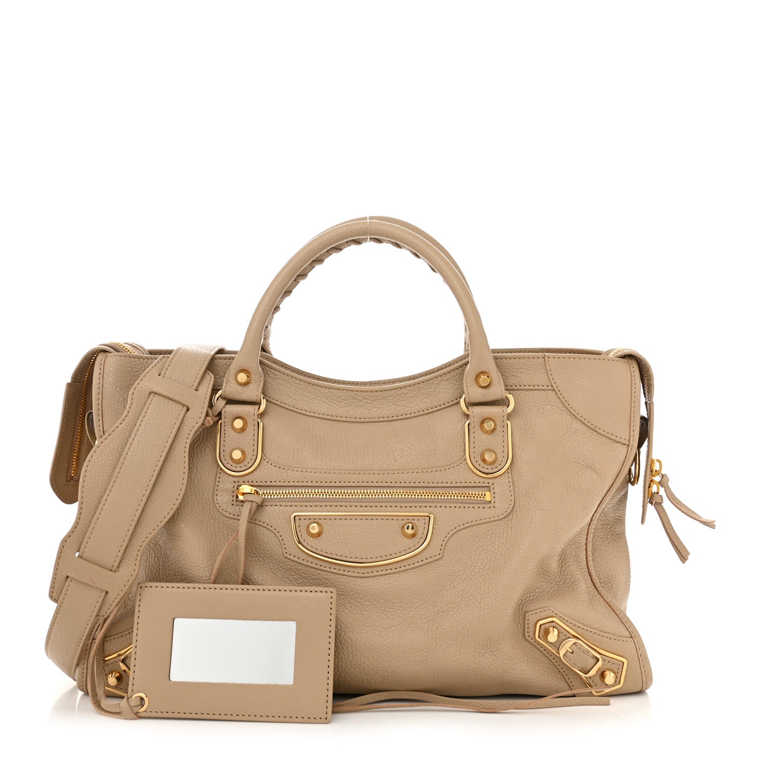 Balenciaga Shiny Goatskin Gold Metallic Edge Hardware City Beige Sahara 3 of 12