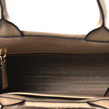 Prada Soft Calfskin Triangolo Symbole Embossed Small Tote Sabbia 5 of 10