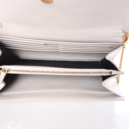 Versace Calfskin Icon Quilted Wallet On Chain Crossbody White 5 of 8