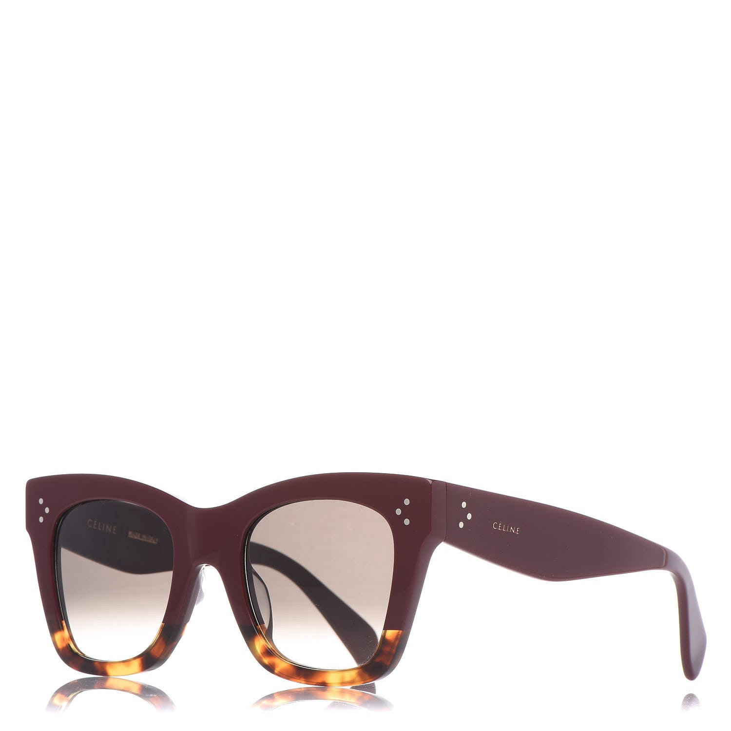 Celine Catherine Sunglasses CL 41098/F/S Burgundy Havana 1 of 8