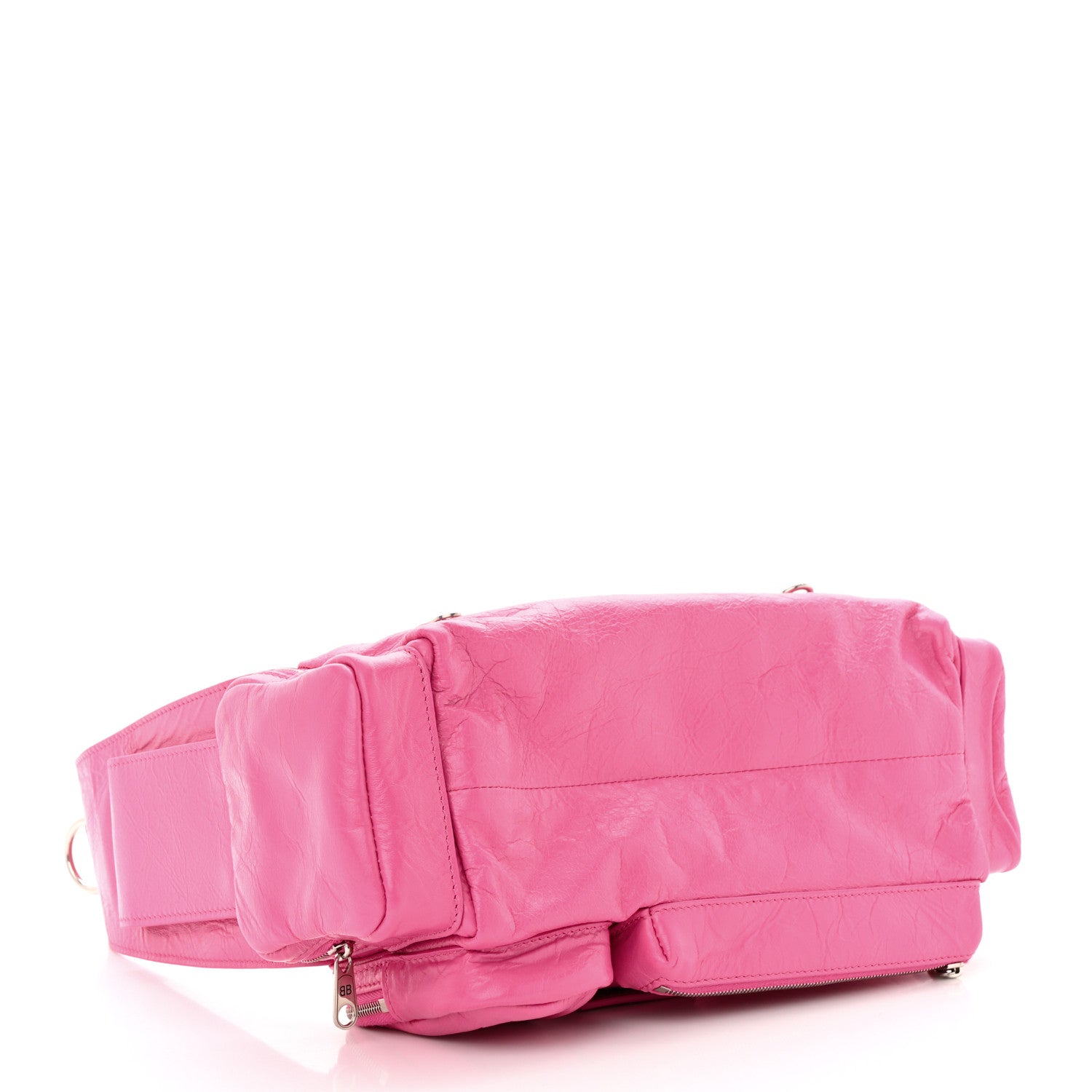 Balenciaga Agneau Arena Superbusy XS Sling Zip Shoulder Bag Hot Pink 4 of 10