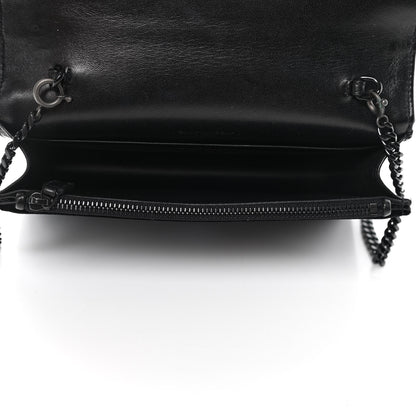 Saint Laurent Velvet Crystal Monogram Kate Tassel Chain Wallet Black 4 of 4