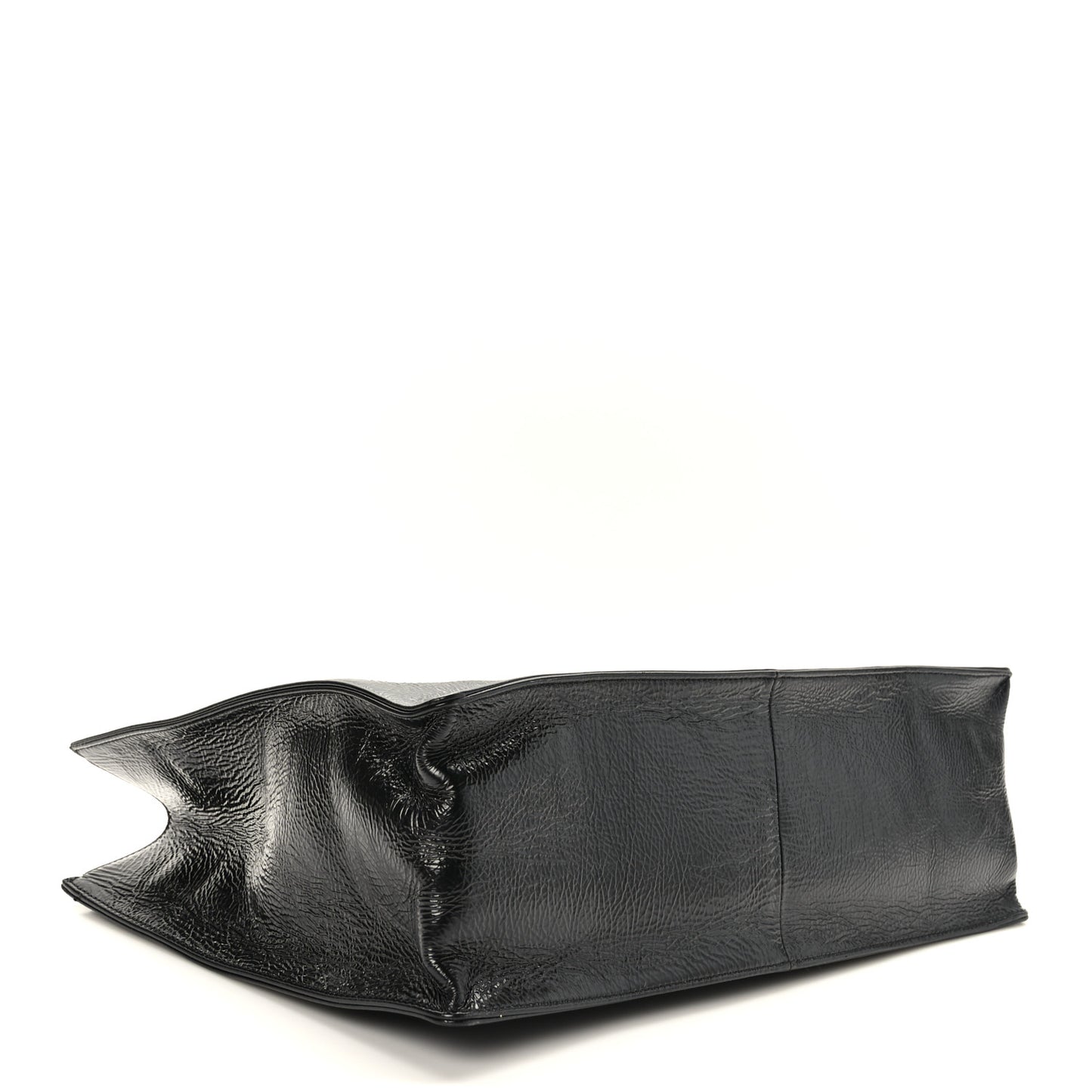 Glazed Aged Calfskin CC Tote Black