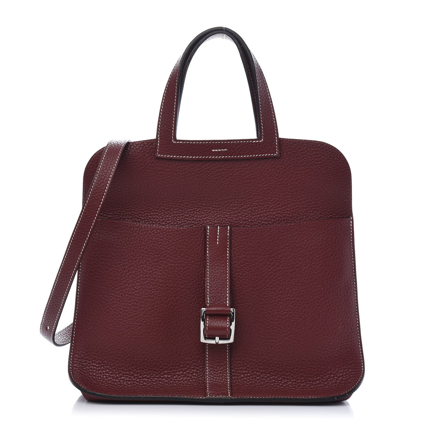 Hermes Taurillon Clemence Halzan 31 GM Rouge H 1 of 16