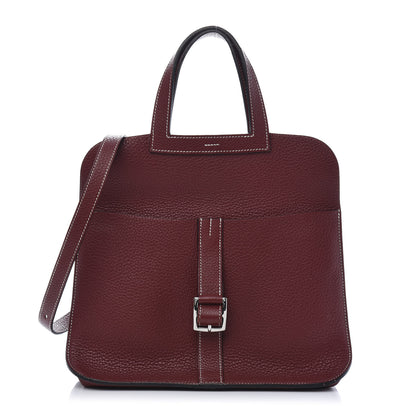Hermes Taurillon Clemence Halzan 31 GM Rouge H 1 of 16