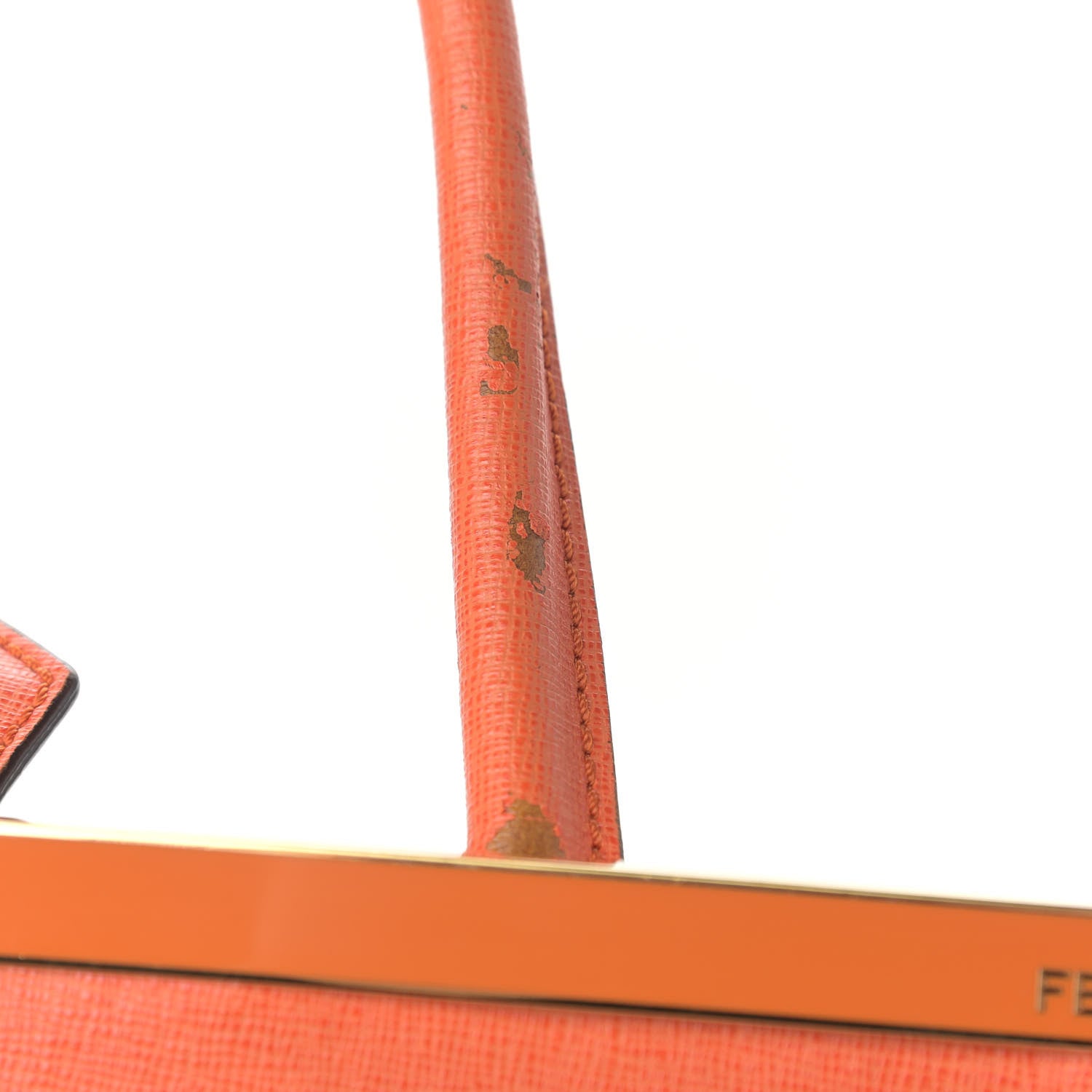 Fendi Vitello Elite Regular 2Jours Tote Arancio 16 of 21