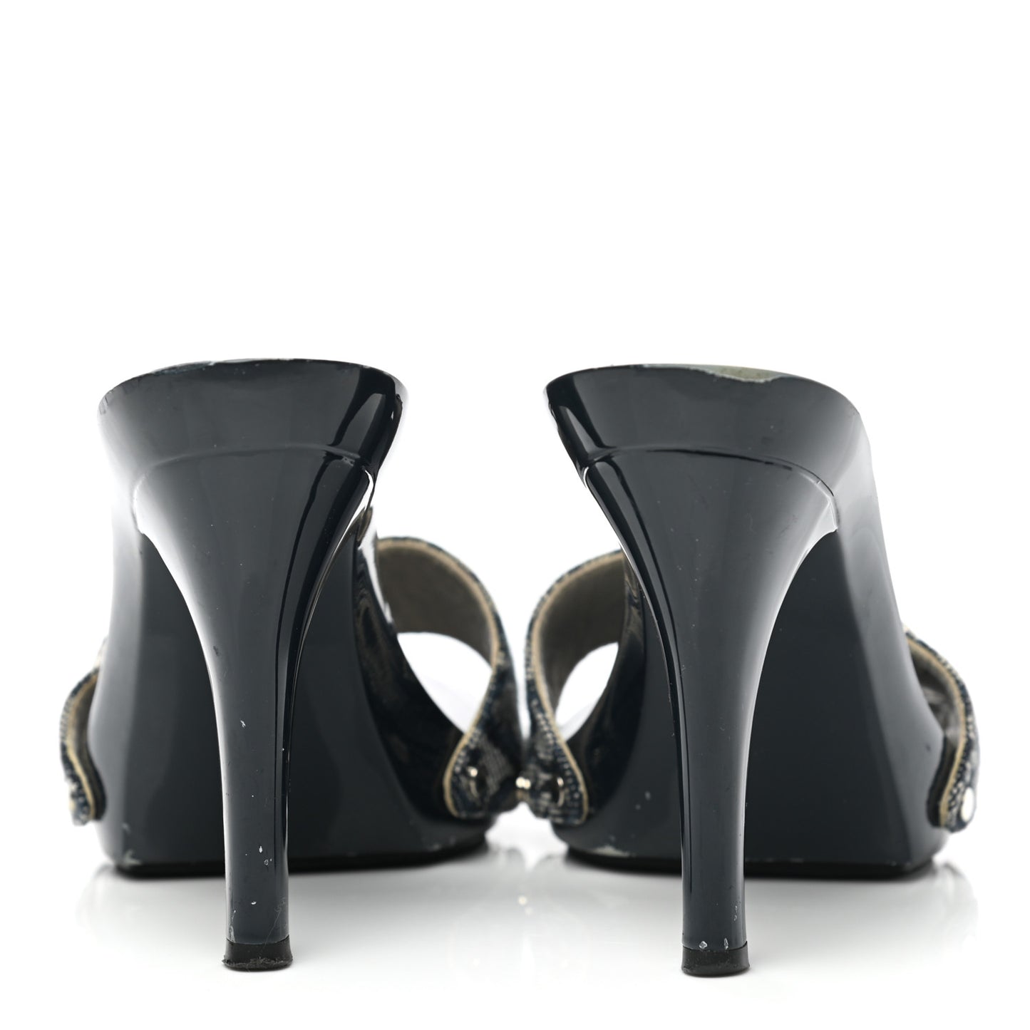 Canvas Monogram Sandals 36 Blue Marine