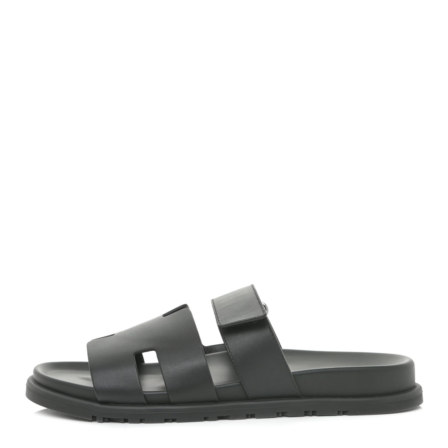 Hermes Calfskin Womens Chypre Sandals 42 Black 1 of 9