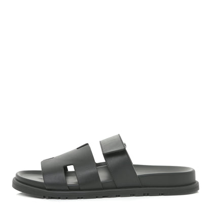 Hermes Calfskin Womens Chypre Sandals 42 Black 1 of 9