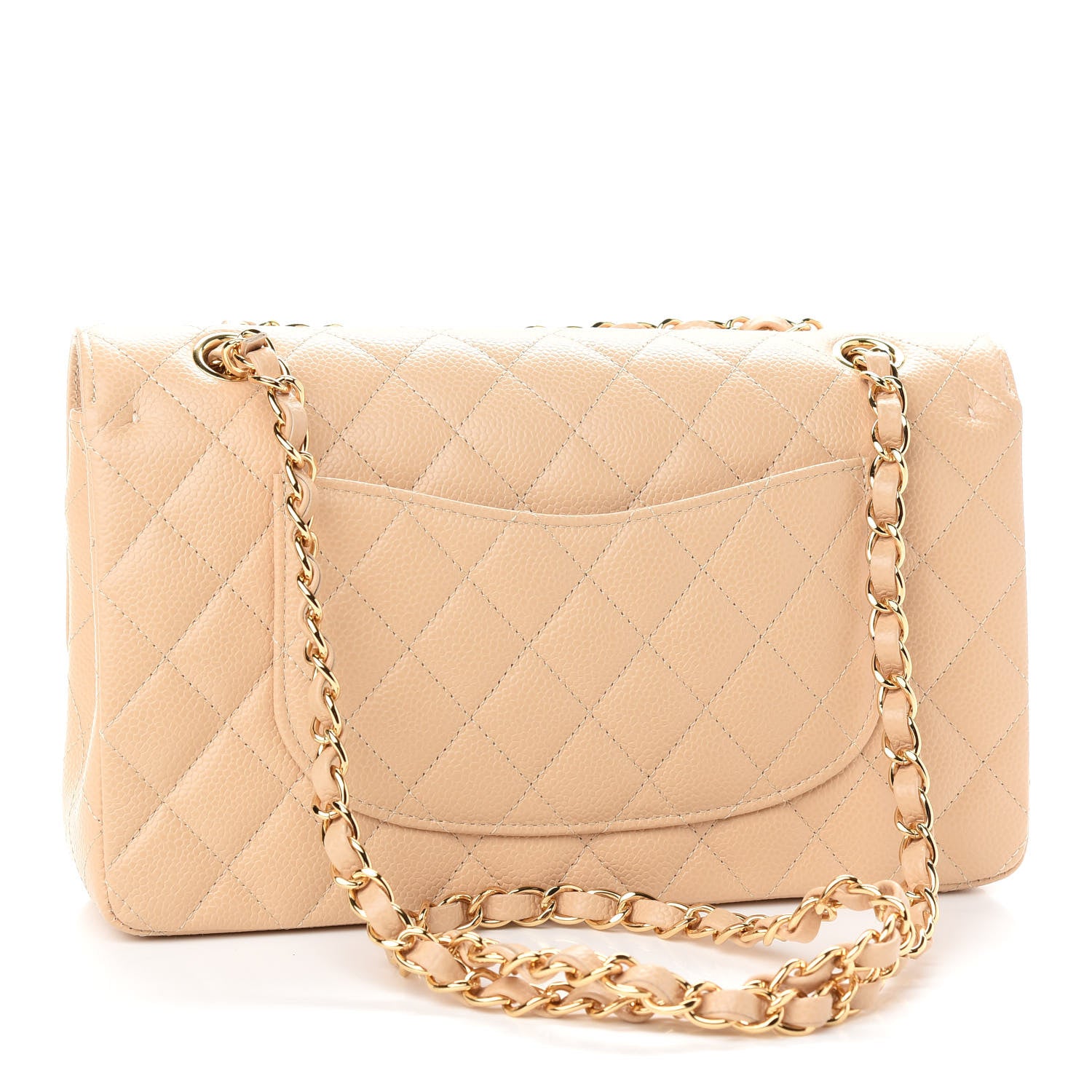 Chanel Caviar Quilted Medium Double Flap Beige 2 of 8