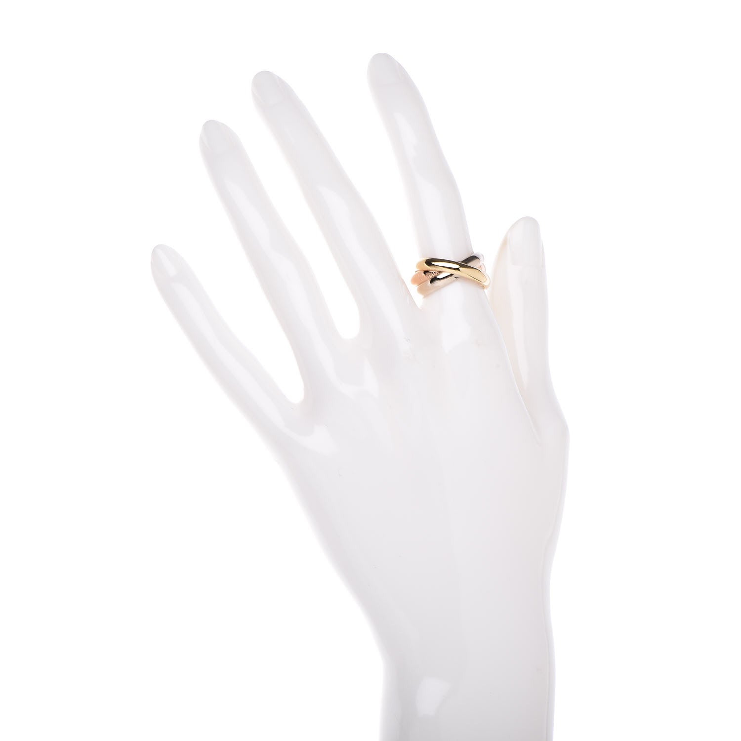 Cartier 18K Pink Yellow White Gold Les Must De Trinity Ring 53 6.25 2 of 5