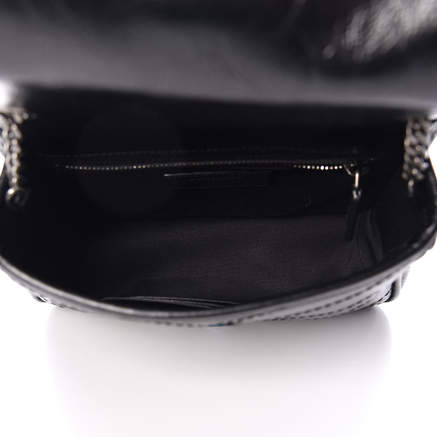 Saint Laurent Crinkled Calfskin Matelasse Monogram Niki Chain Wallet Black 5 of 11