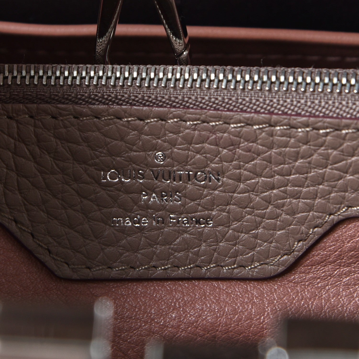 Louis Vuitton Taurillon Capucines MM Taupe 6 of 7