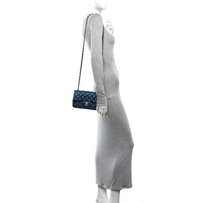 Chanel Lambskin Quilted Mini Rectangular Flap Dark Blue 2 of 11