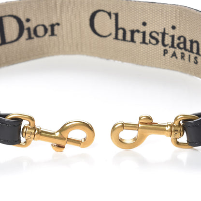Christian Dior Canvas Embroidered Shoulder Strap Blue 5 of 6
