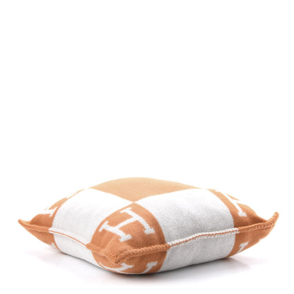 Hermes Wool Cashmere Avalon Pillow PM Ecru Potiron 3 of 5