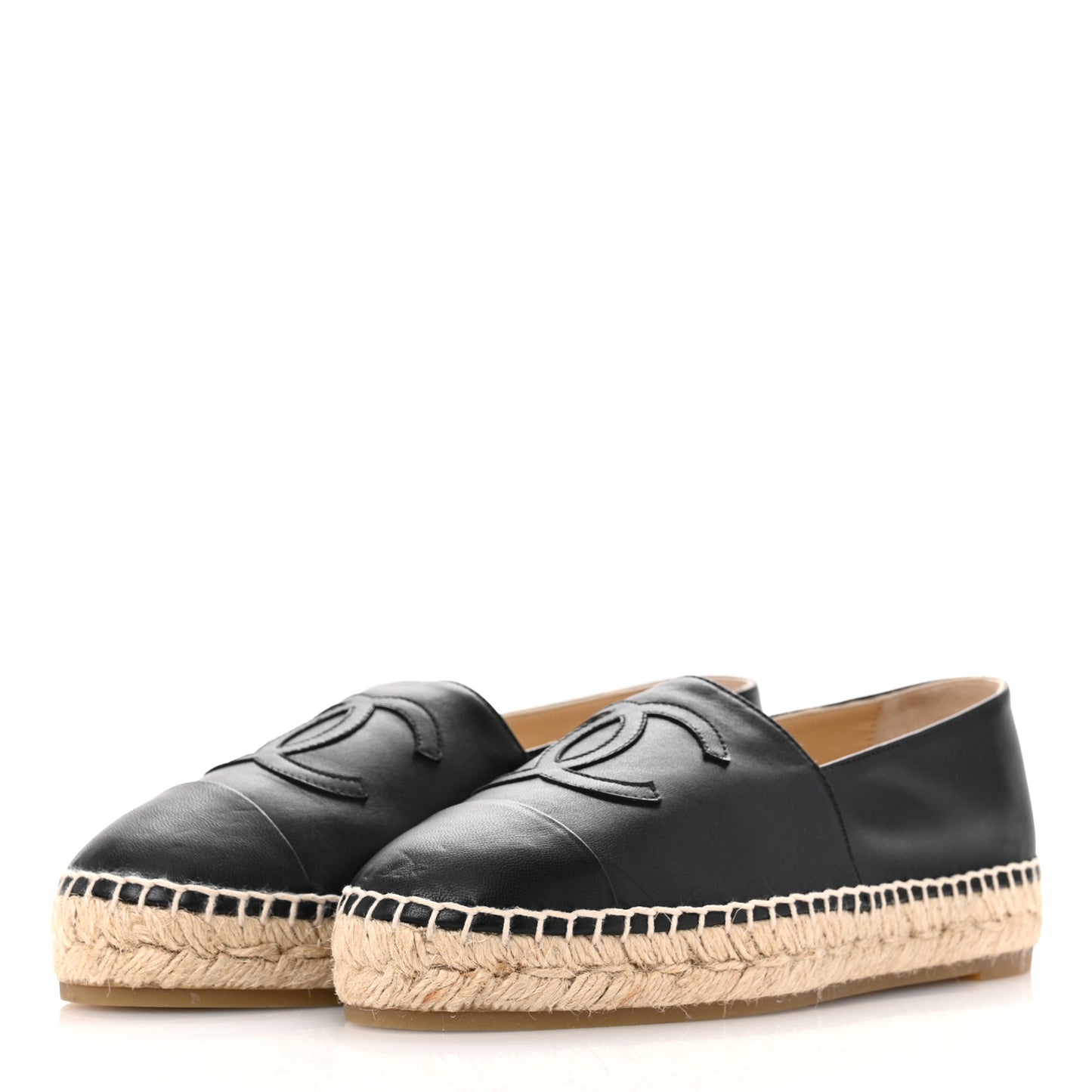 Lambskin CC Espadrilles 37 Black