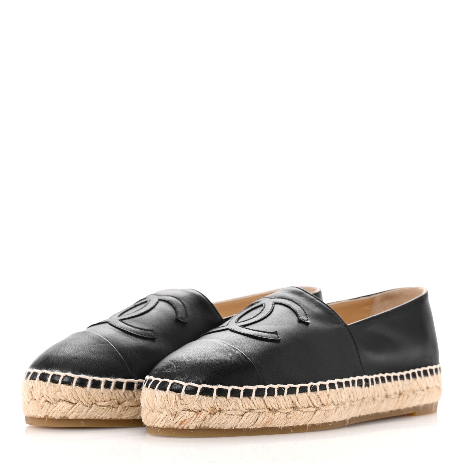 Chanel Lambskin CC Espadrilles 37 Black 4 of 10