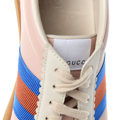 Gucci Calfskin Suede Web Womens G74 Sneakers 38.5 Oatmeal Soft Rose 8 of 10