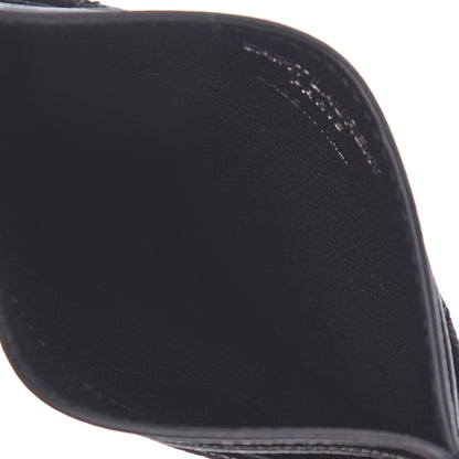 Saint Laurent Grain De Poudre Matelasse Chevron Monogram Credit Card Case Black 6 of 9
