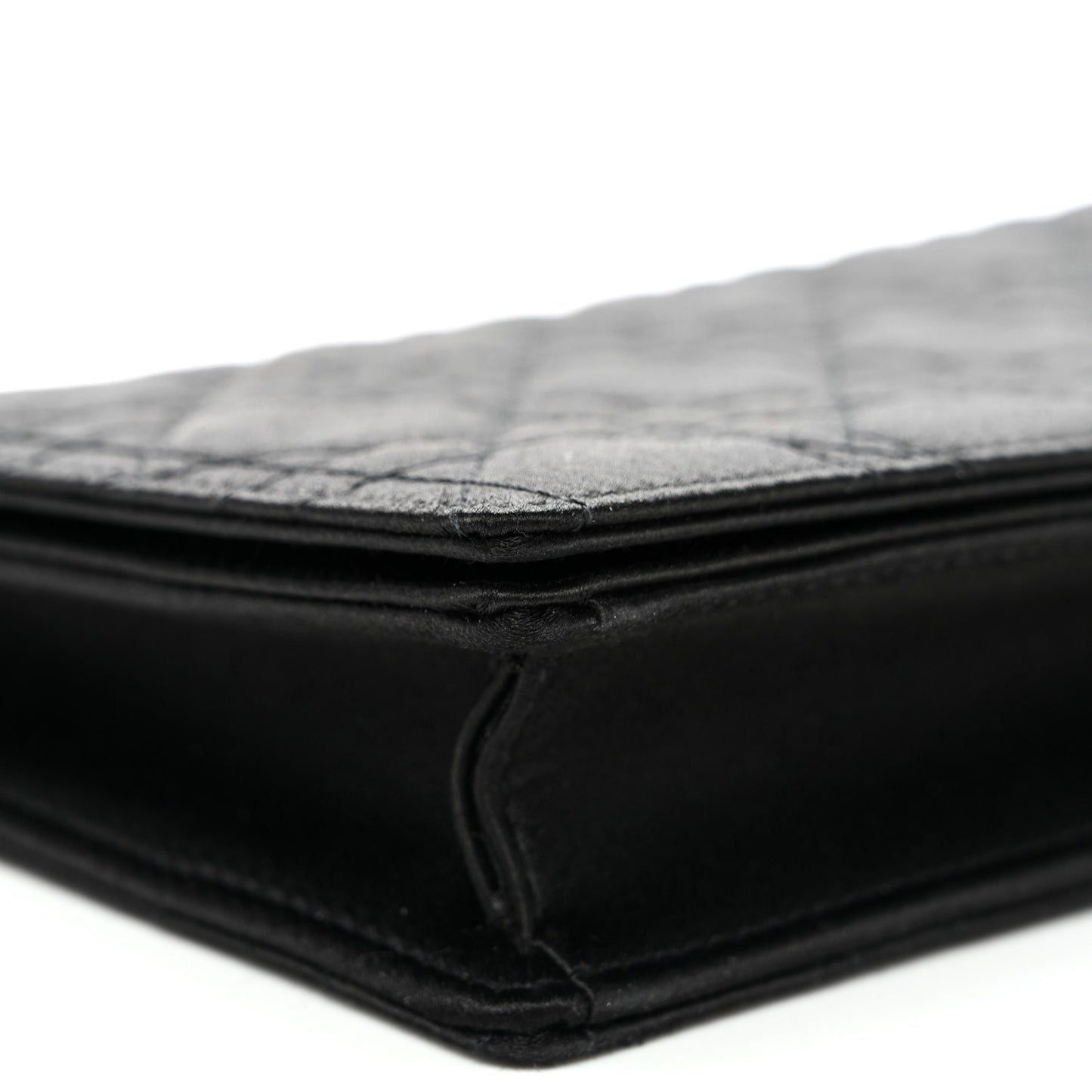 Satin Cannage Lady Dior Convertible Clutch Black