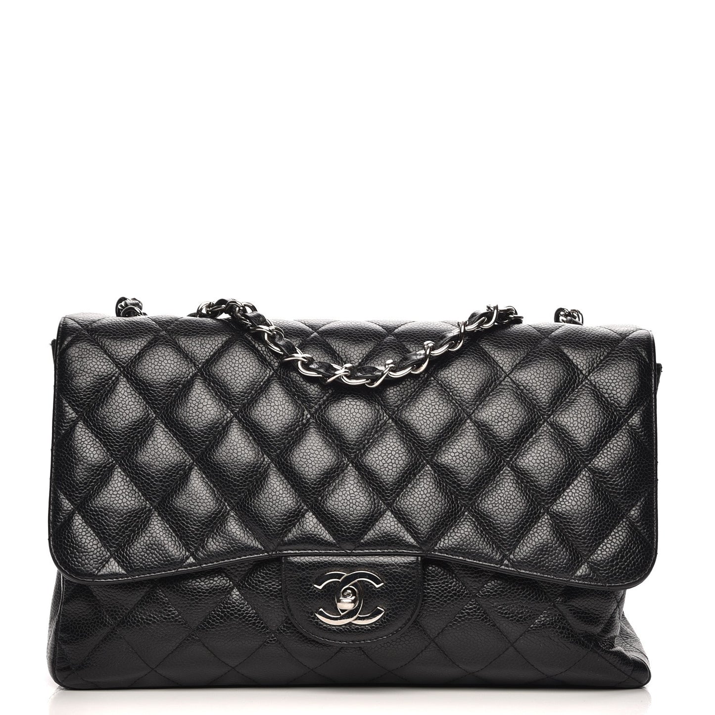 Caviar Quilted Jumbo Single Flap Black