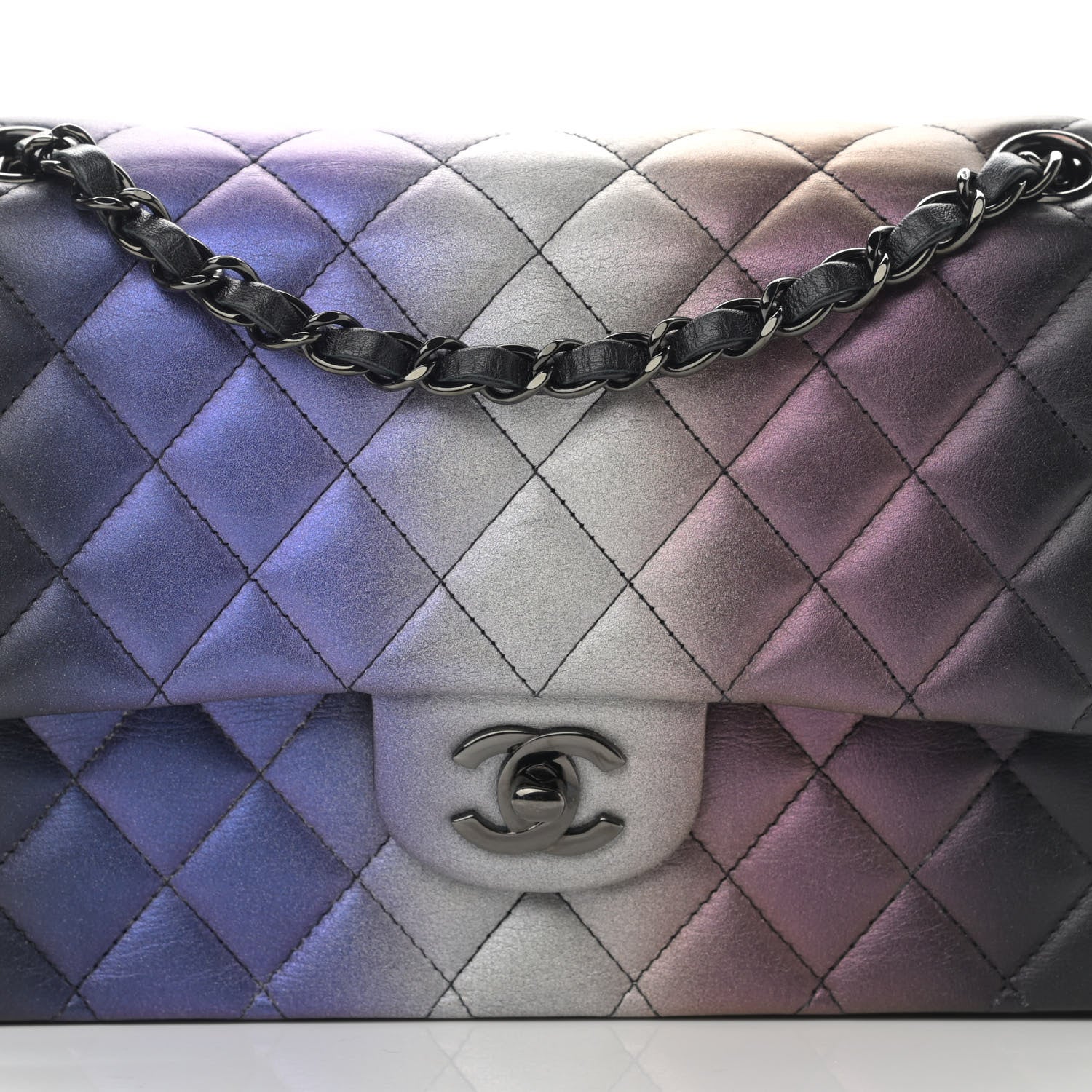 Chanel Calfskin Quilted Ombre Medium Double Flap Black 8 of 18