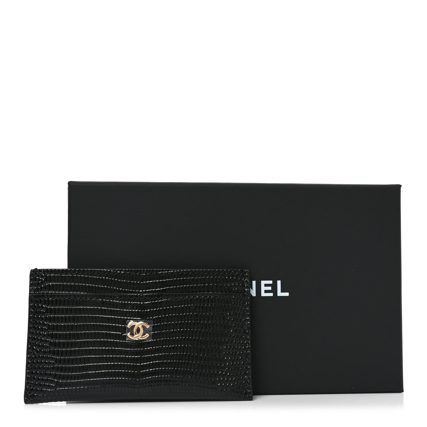 Calfskin Lizard Embossed Card Holder Burgundy
