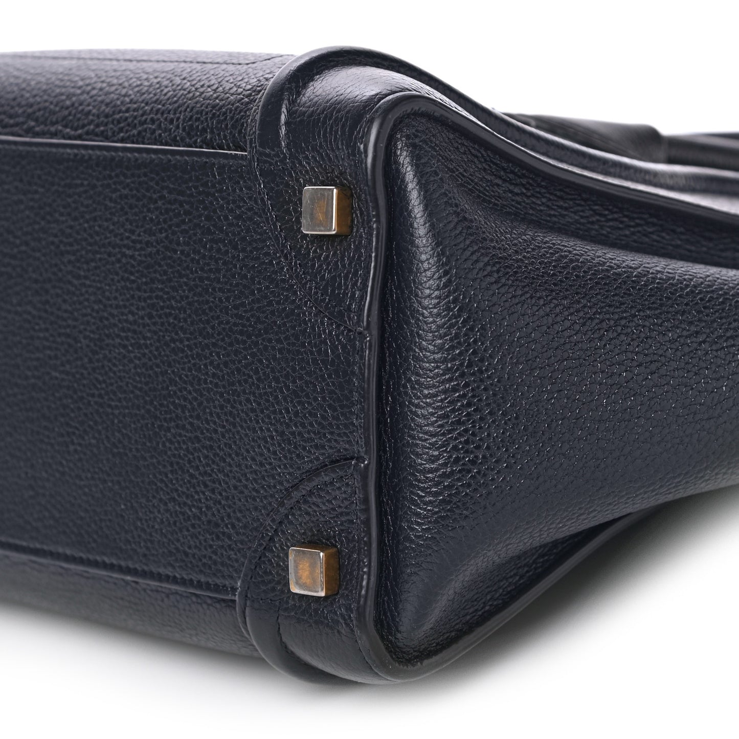 Drummed Calfskin Micro Luggage Midnight