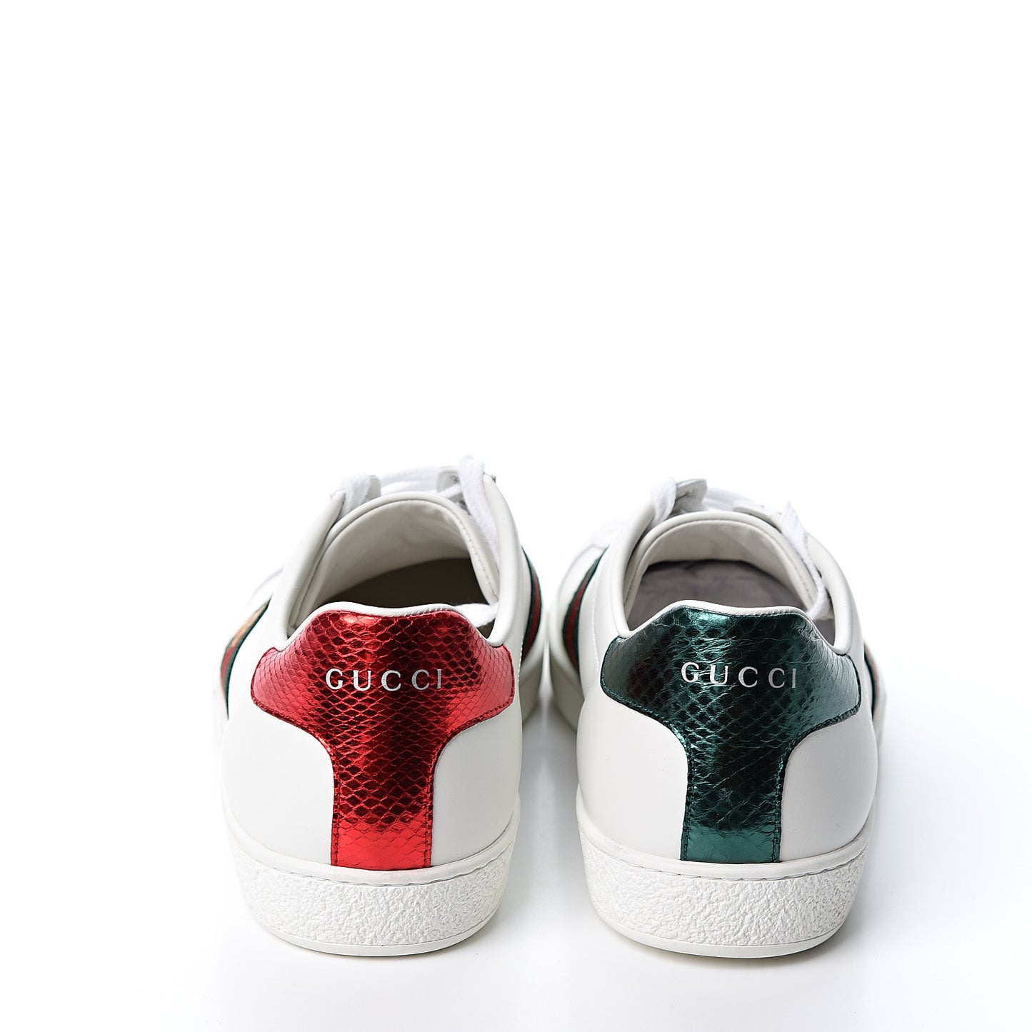 Calfskin Ayers Bee Embroidered Womens Ace Sneakers 40 White Green