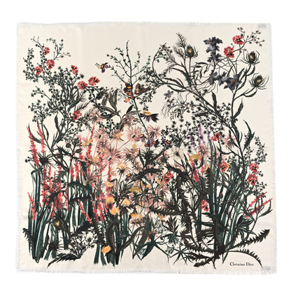 Christian Dior Silk Jardin Scarf White Multicolor 1 of 3