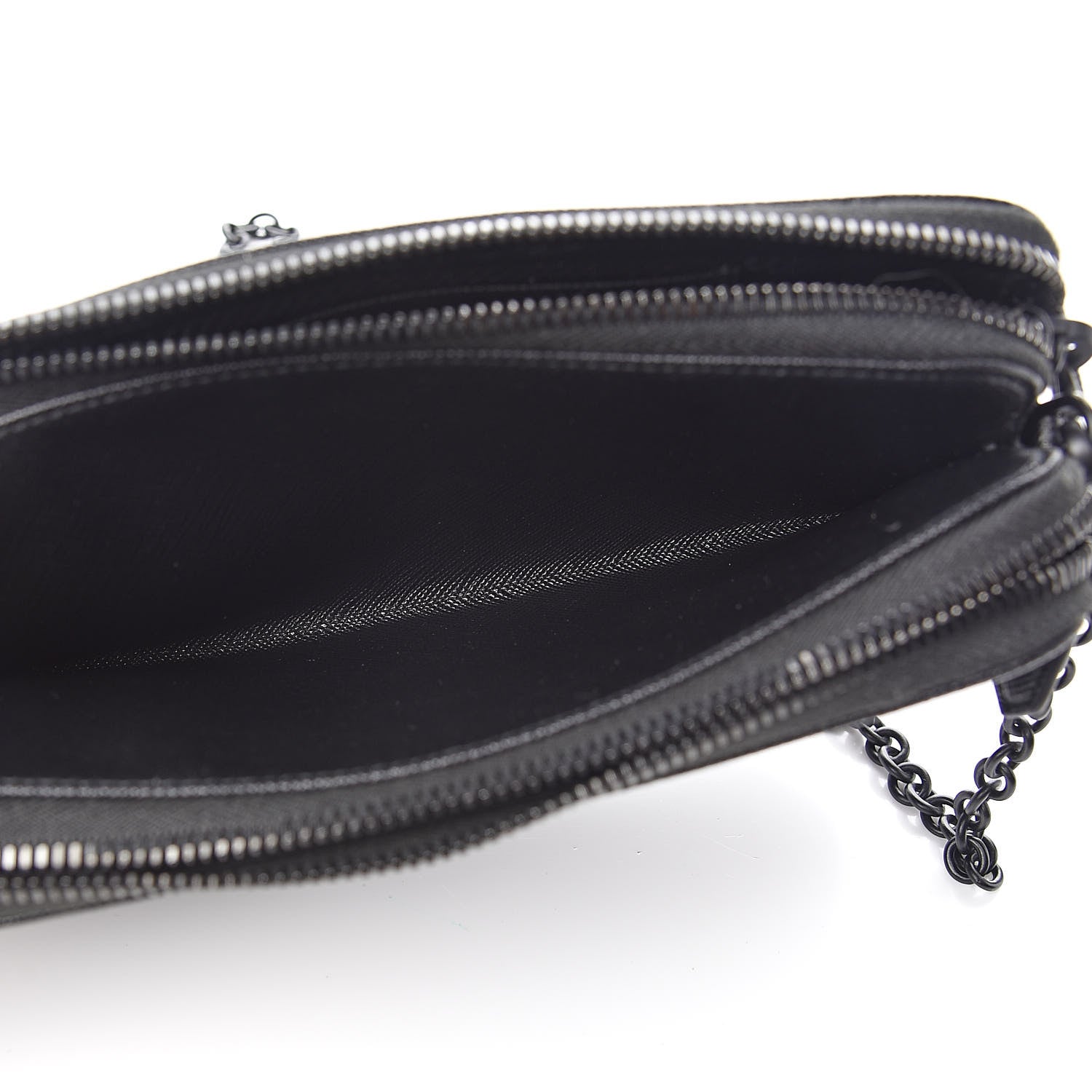 Prada Saffiano Shine Mini Crossbody Bag Black 6 of 10
