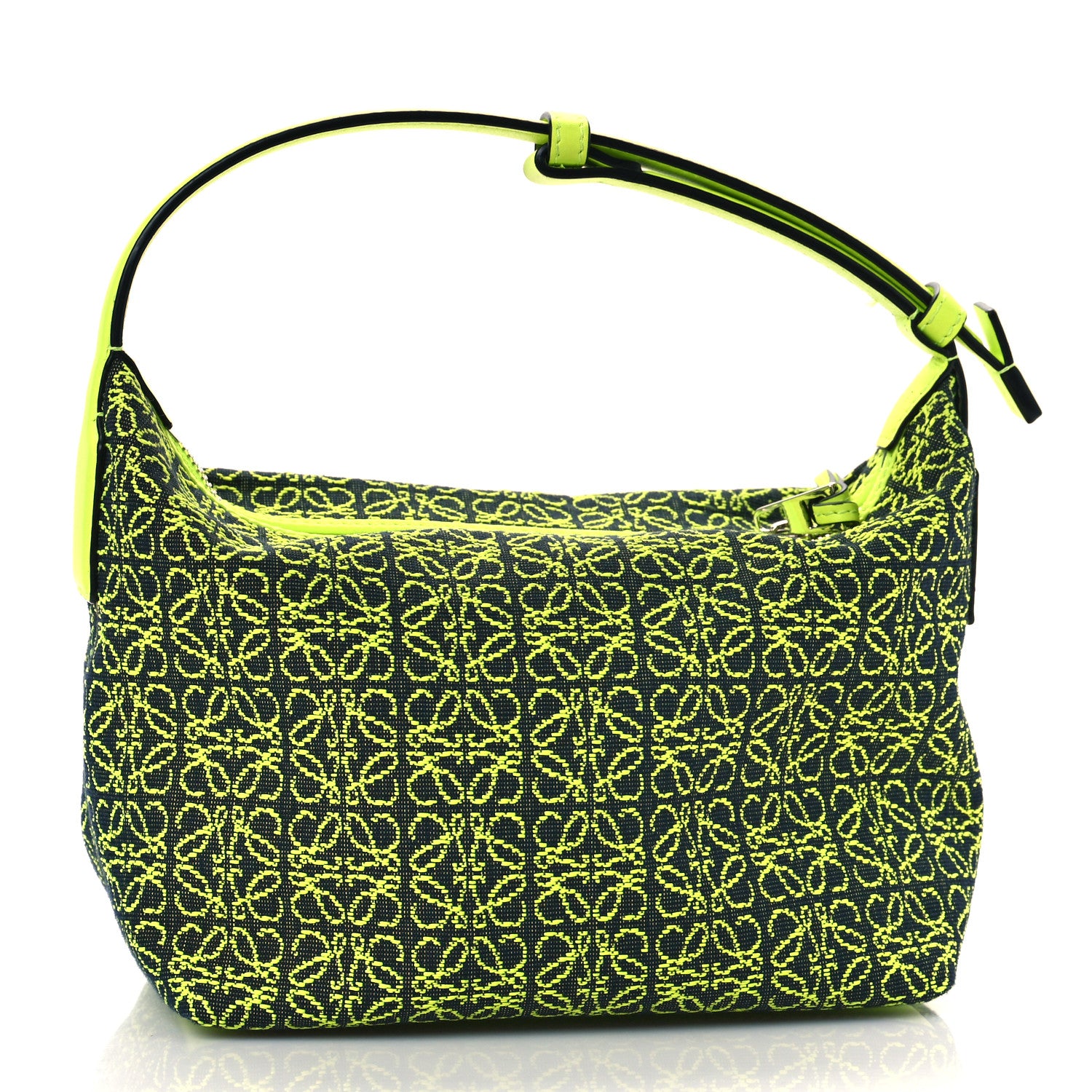 Loewe Jacquard Anagram Calfskin Small Cubi Bag Neon 3 of 10