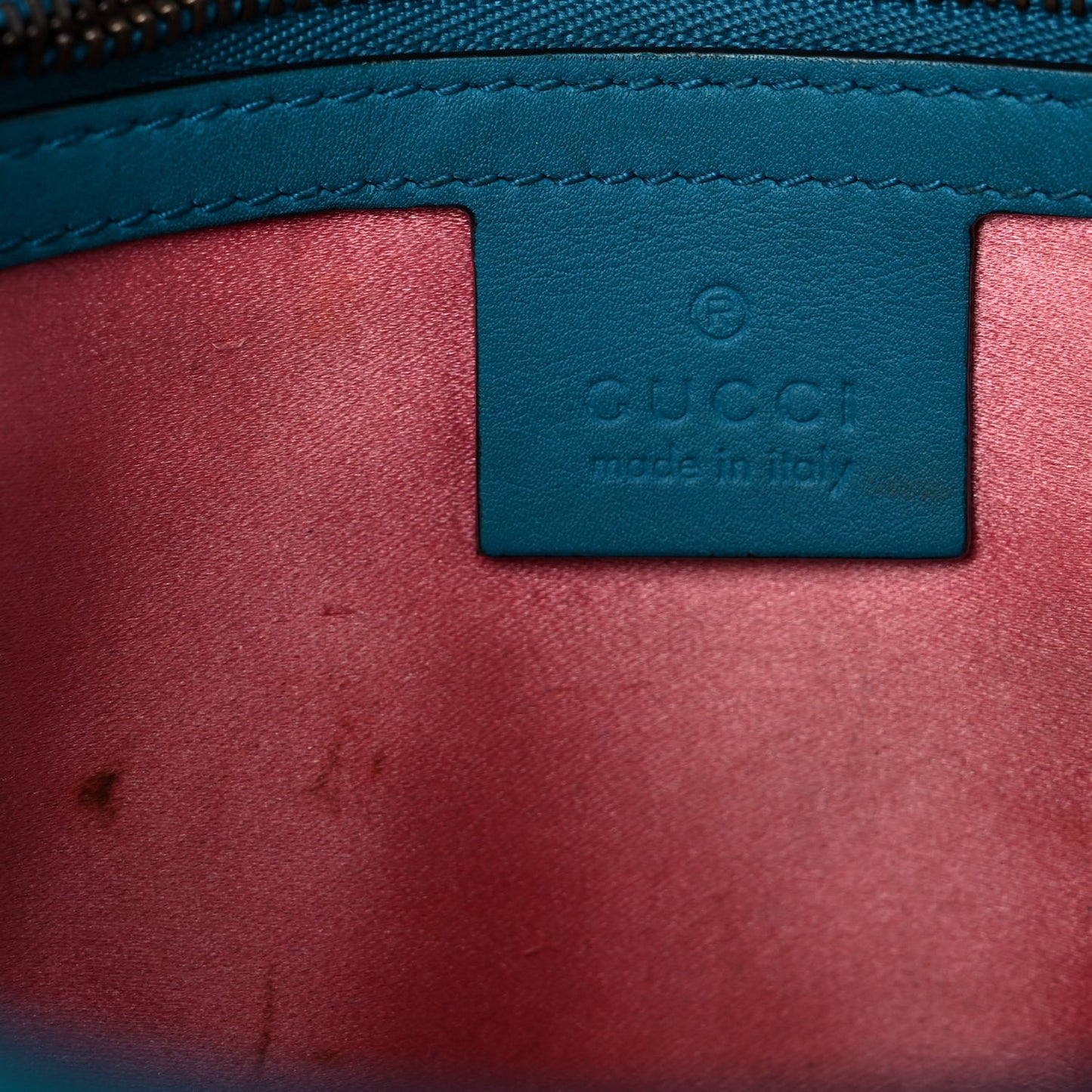 Velvet Matelasse Small GG Marmont Shoulder Bag Pavone Cyan