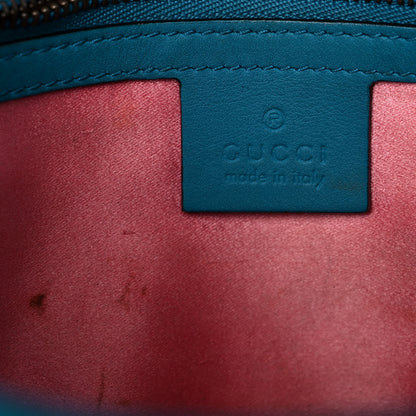 Gucci Velvet Matelasse Small GG Marmont Shoulder Bag Pavone Cyan 6 of 28